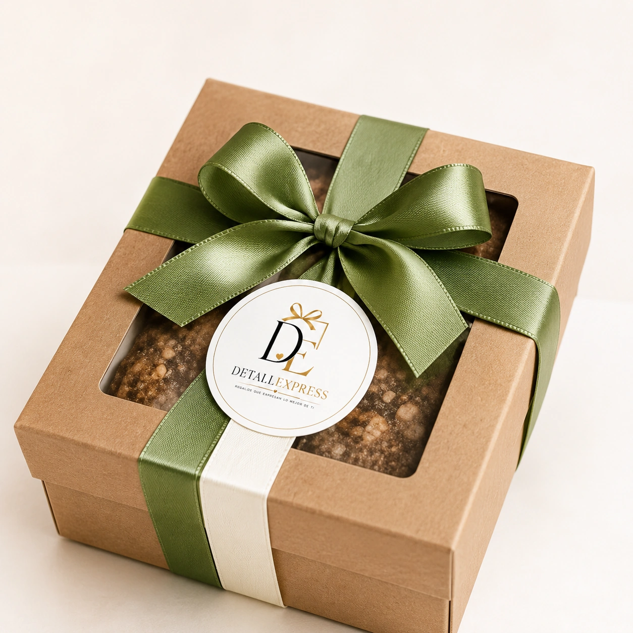 Caja kraft con ventana para regalo
