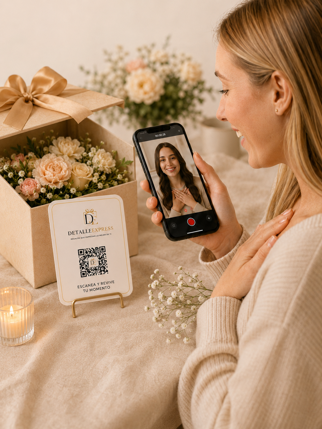 Persona escaneando tarjeta QR