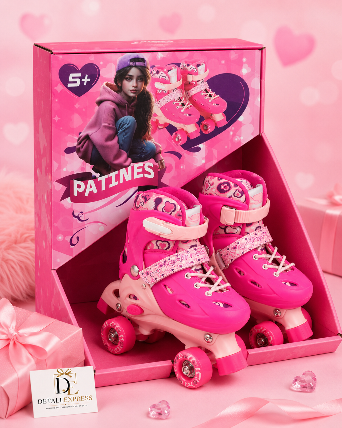 Patines infantiles rosas 5+